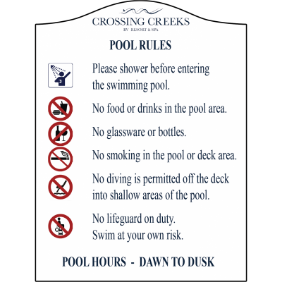 Crossing Creeks Pool Rules